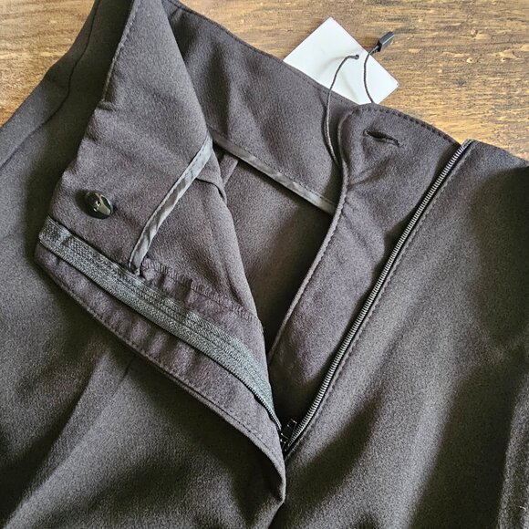 NWT!!  Zara High-Rise High Waist Beltless Black Stretch Pants Trousers Large - Picture 6 of 9